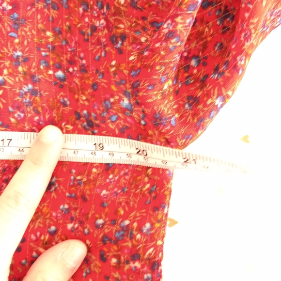 SEZANE RED FLORAL BLOUSE SZ 36 - Picture 4 of 7